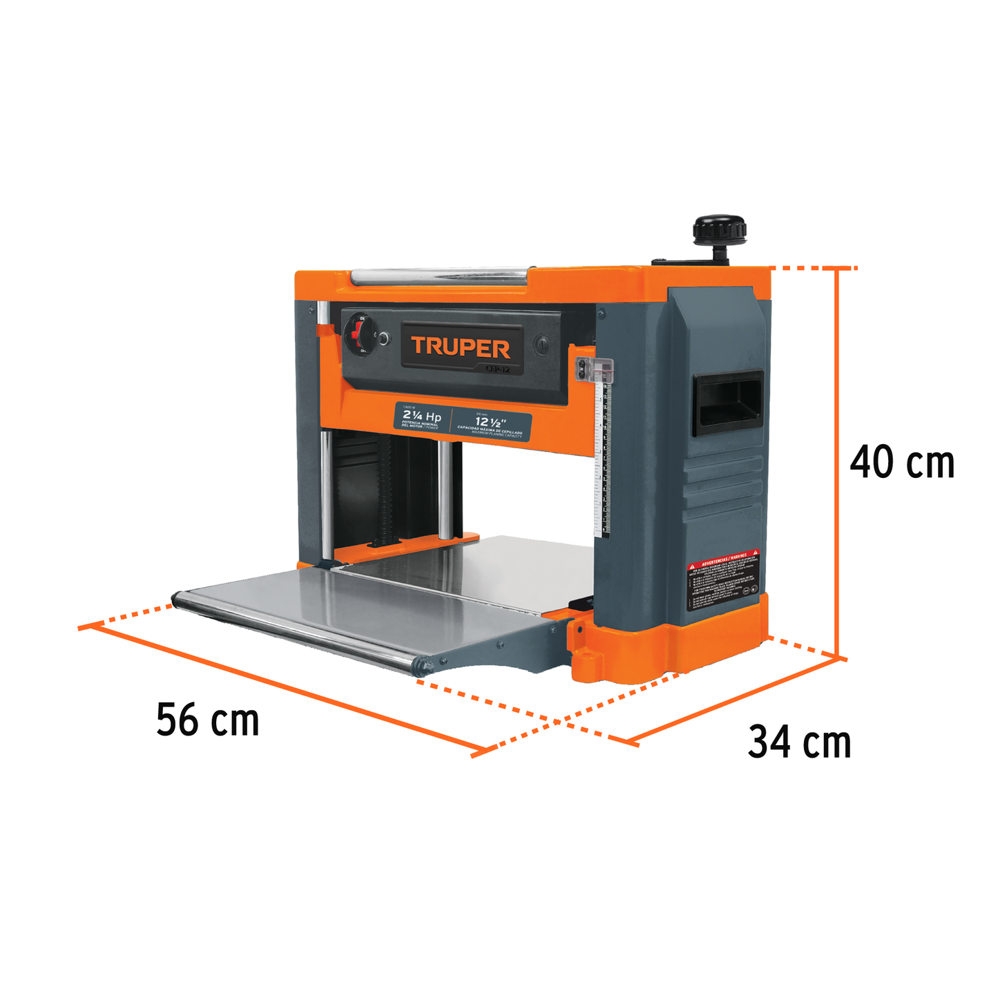 CEPILLO PORTATIL REBAJADORA 12.5 PLG TRUPER